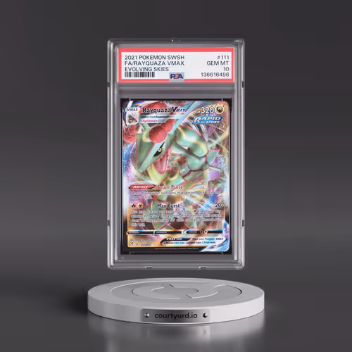 2021 Pokémon Sword & Shield Evolving Skies #111 Rayquaza Vmax - Full Art (PSA 10 GEM MINT)