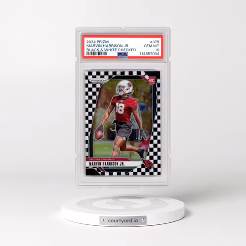 2024 Panini Prizm #375 Marvin Harrison Jr. - Black & White Checker (PSA 10 GEM MINT)