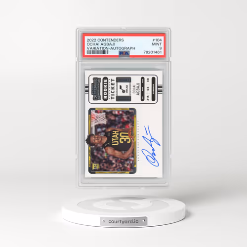 2022 Panini Contenders #104 Ochai Agbaji - Variation-Autograph (PSA 9 MINT)