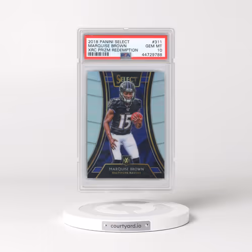 2018 Panini Select Xrc Prizm Redemption #311 Marquise Brown (PSA 10 GEM MINT)