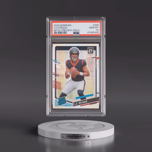 2023 Panini Donruss #339 CJ Stroud - Optic Preview-Holo (PSA 10 GEM MINT)