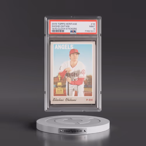 2019 Topps Heritage 1970 Cloth Stickers #16 Shohei Ohtani (PSA 9 MINT)