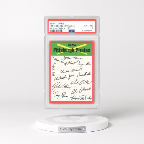 1974 Topps Team Checklist Pittsburgh Pirates (PSA 6 EX-MT)