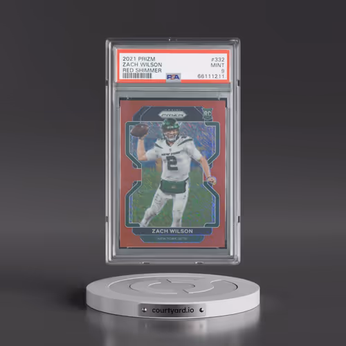 2021 Panini Prizm #332 Zach Wilson - Red Shimmer (PSA 9 MINT)