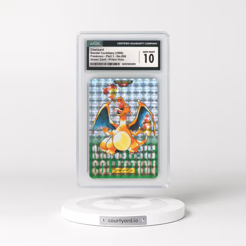 1996 Japanese Bandai Carddass #6 Charizard - Full Art Holo Green Card (CGC 10 GEM MINT)