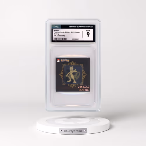2023 Pokémon Popping Candy Stickers (2023 Striking) - Korean Mewtwo - 24K Gold Plating (CGC 9 MINT)