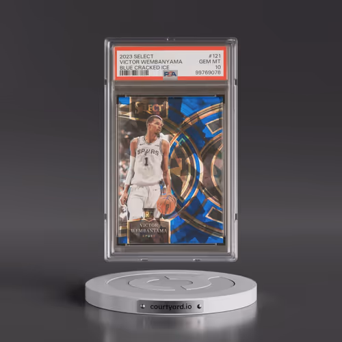 2023 Panini Select #121 Victor Wembanyama - Blue Cracked Ice (PSA 10 GEM MINT)