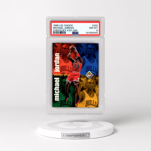 1998 UD Choice #200 Michael Jordan - Checklist #101-200 (PSA 8 NM-MT)