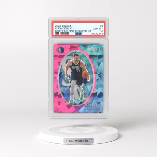 2023 Panini Select Select Certified #9 Luka Doncic - Pink Cracked Ice (PSA 10 GEM MINT)