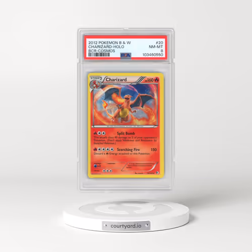 2012 Pokémon Black & White Boundaries Crossed #20 Charizard - Holo Cosmos (PSA 8 NM-MT)