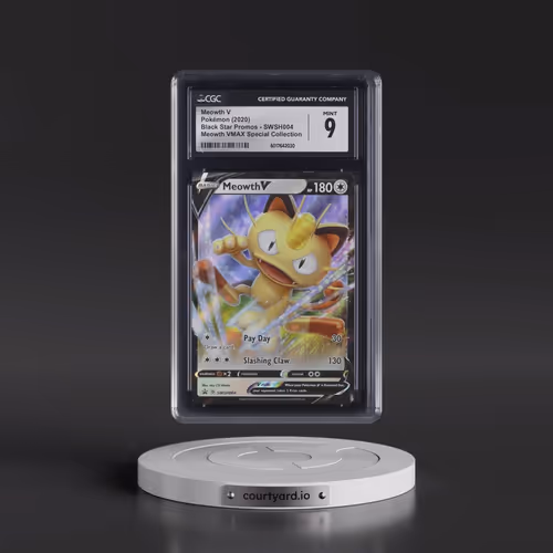 2020 Pokémon Swsh Black Star Promo #004 Meowth V - Holo Meowth Vmax Special Collection (CGC 9 MINT)