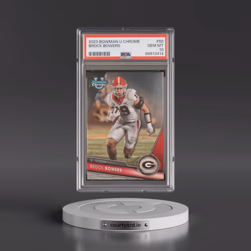 2023 Bowman University Chrome #50 Brock Bowers (PSA 10 GEM MINT)