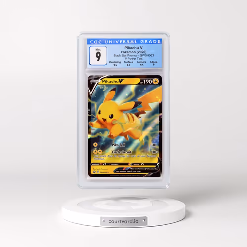 2017 Black Star Promos - Sword & Shield #SWSH063 Pikachu V - V Power Tin (Holo) (CGC 9 MINT)