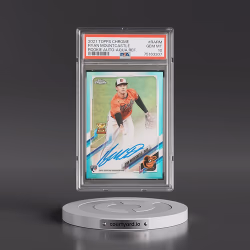 2021 Topps Chrome Rookie Autographs #RARM Ryan Mountcastle - Aqua Refractor (PSA 10 GEM MINT)