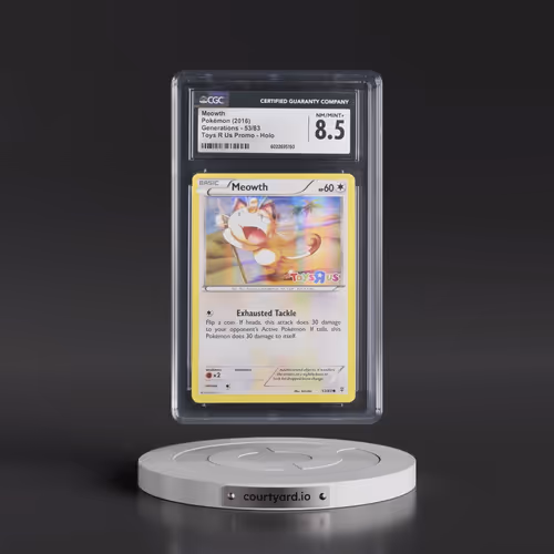 2016 Generations #53/83 Meowth - Toys R Us Promo (Holo) (CGC 8.5 NM-MT+)