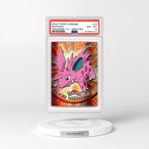 2000 Topps Pokemon #33 Nidorino - Full Art Holo Chrome (PSA 8 NM-MT)
