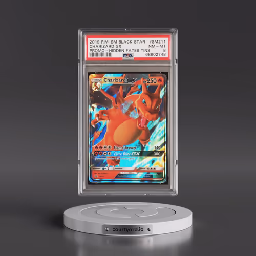 2019 Pokémon SM Black Star Promo #SM211 Charizard GX - Holo Hidden Fates Tins (PSA 8 NM-MT)