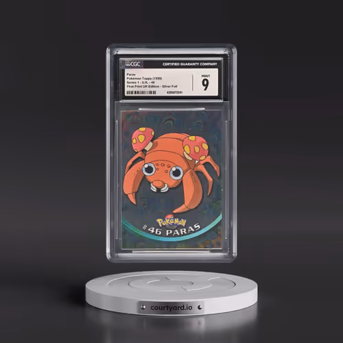 1999 Series 1 (Circular Nintendo Seal) #46 Paras - 1st Print UK Ed (Blue Topps Logo) Silver Foil (Sm