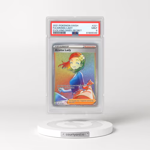 2021 Pokémon Sword & Shield Evolving Skies #221 Aroma Lady - Full Art Secret (PSA 9 MINT)