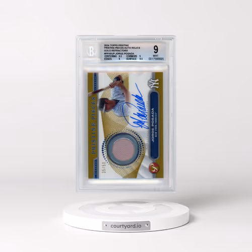 2024 Topps Pristine Pristine Pieces Autograph Relics Gold Refractors #PPARJP Jorge Posada (BGS 9 MIN