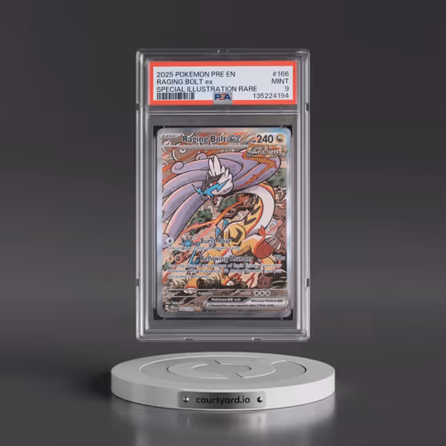 2025 Pokémon Pre EN-Prismatic Evolutions #166 Raging Bolt EX - Holo Special Illustration Rare (PSA 9