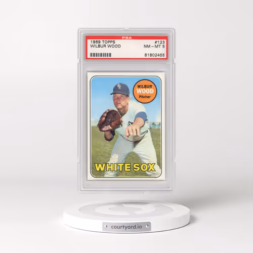 1969 Topps #123 Wilbur Wood (PSA 8 NM-MT)