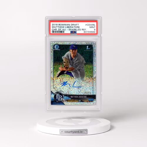 2018 Bowman Draft Chrome Draft Picks Autographs #CDAML Matthew Liberatore - Sparkles Refractor (PSA 9 MINT)