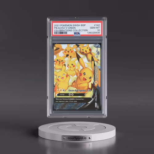 2021 Pokémon Swsh Black Star Promo #142 Pikachu V-Union - Celebrations Collection (PSA 10 GEM MINT)