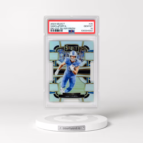 2023 Panini Select #35 Sam LaPorta - Die-Cut Silver Prizm (PSA 10 GEM MINT)