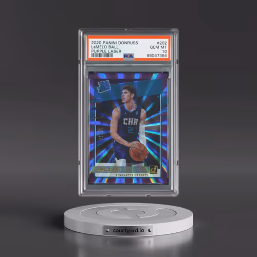 2020 Panini Donruss #202 LaMelo Ball - Purple Laser (PSA 10 GEM MINT)