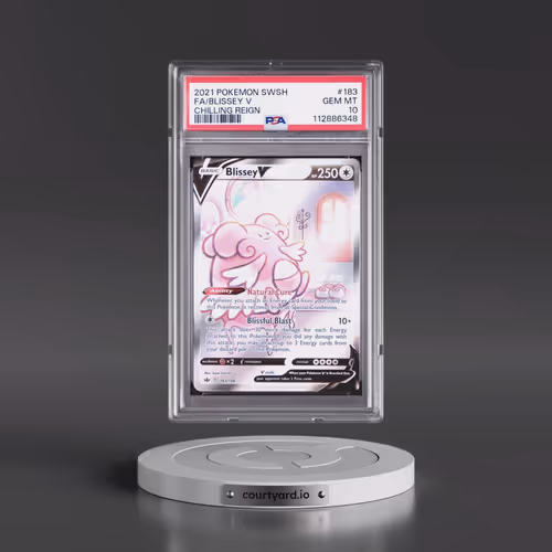 2021 Pokémon Sword & Shield Chilling Reign #183 Blissey V - Holo Full Art (PSA 10 GEM MINT)