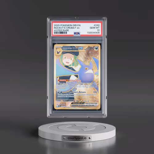 2025 Pokémon Dri EN-Destined Rivals #242 Team Rocket's Crobat EX - Holo Hyper Rare (PSA 10 GEM MINT)