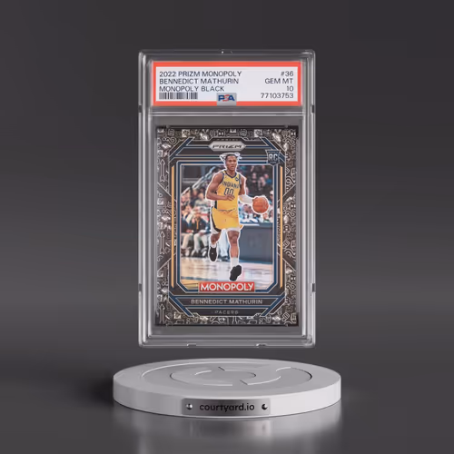 2022 Panini Prizm Monopoly #36 Bennedict Mathurin - Monopoly Black (PSA 10 GEM MINT)