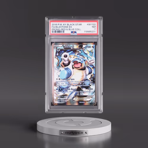 2016 Pokémon XY Black Star Promo #XY122 Blastoise EX - Holo Full Art Red & Blue Collection (PSA 7 NM