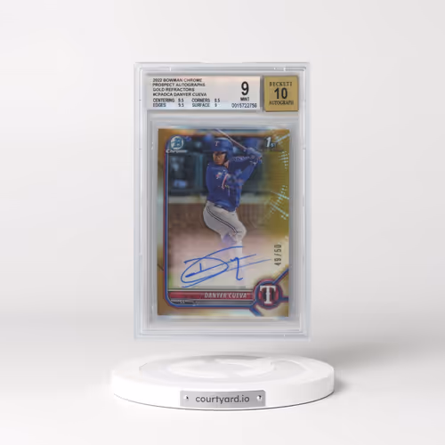 2022 Bowman Chrome Prospect Autographs #CPADCA Danyer Cueva - Gold Refractor (BGS 9 MINT)
