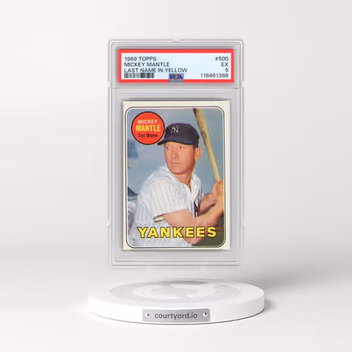 1969 Topps #500 Mickey Mantle - Last Name in Yellow (PSA 5 EX)