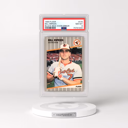 1989 Fleer #616 Bill Ripken - Black Box Over Error (PSA 8 NM-MT)