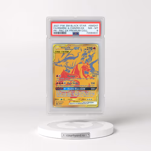 2021 Pokémon SM Black Star Promo #SM247 Reshiram & Charizard GX - Holo Full Art Reshiram & Charizard
