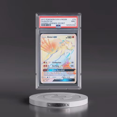 2017 Pokémon Sun & Moon Shining Legends #74 Entei GX - Holo Full Art Secret (PSA 9 MINT)