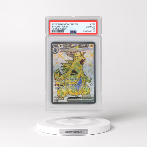 2023 Pokémon Obf EN-Obsidian Flames #211 Tyranitar EX - Holo Ultra Rare (PSA 10 GEM MINT)