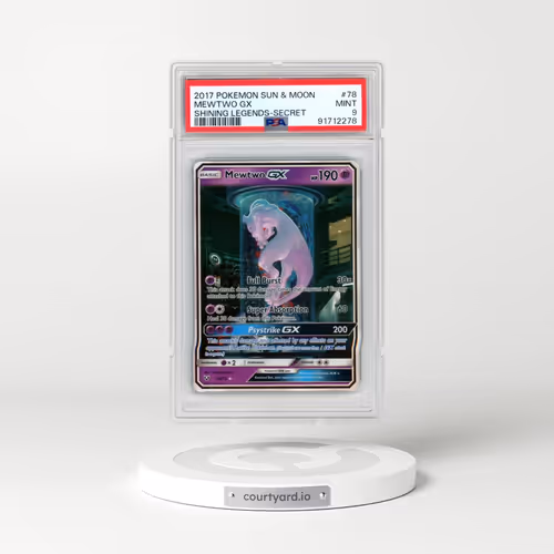 2017 Pokémon Sun & Moon Shining Legends #78 Mewtwo GX - Holo Secret (PSA 9 MINT)