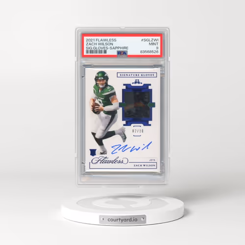 2021 Panini Flawless Signature Gloves #SGLZWI Zach Wilson - Sapphire (PSA 9 MINT)