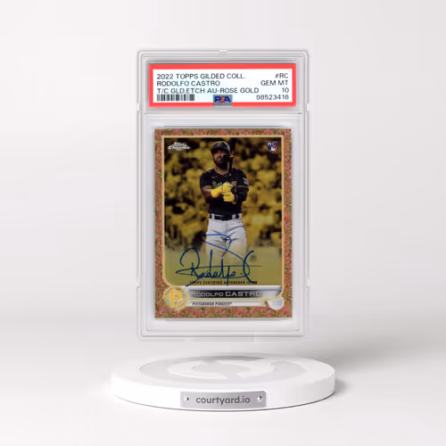 2022 Topps Gilded Collection Topps Chrome Gold Etch Autographs #RC Rodolfo Castro - Rose Gold (PSA 1