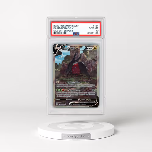 2022 Pokémon Sword & Shield Silver Tempest #184 Regidrago V - Holo Full Art (PSA 10 GEM MINT)