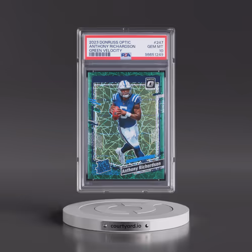 2023 Panini Donruss Optic #247 Anthony Richardson - Green Velocity (PSA 10 GEM MINT)