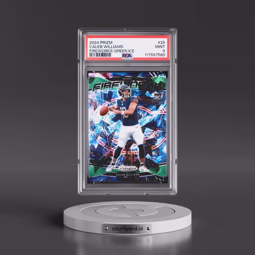 2024 Panini Prizm Fireworks #25 Caleb Williams - Green Ice (PSA 9 MINT)
