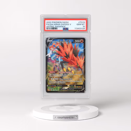 2022 Pokémon Sword & Shield Astral Radiance #TG19 Galarian Zapdos V - Holo Full Art (PSA 10 GEM MINT