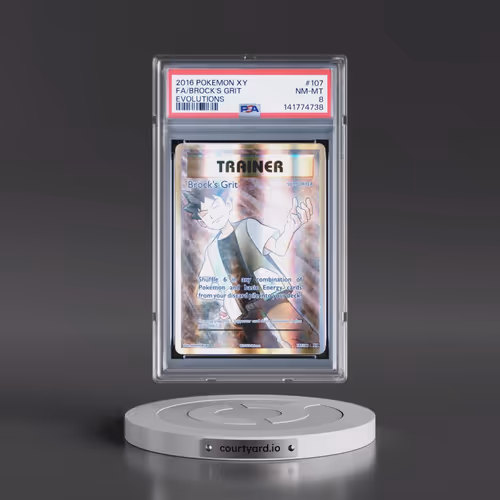 2016 Pokémon XY Evolutions #107 Brock's Grit - Full Art (PSA 8 NM-MT)
