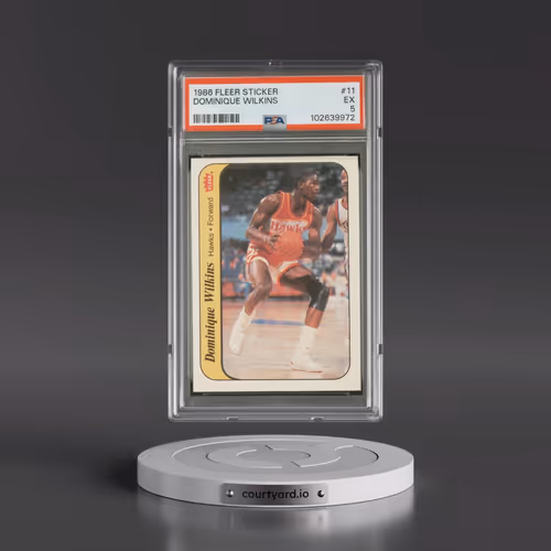 1986 Fleer Sticker #11 Dominique Wilkins (PSA 5 EX)