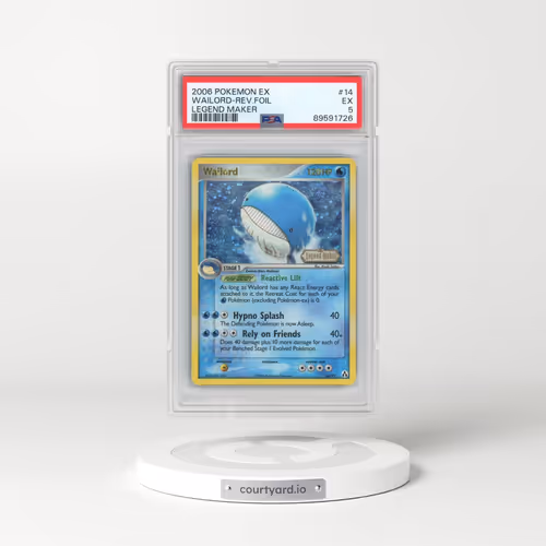 2006 Pokémon EX Legend Maker #14 Wailord - Reverse Foil (PSA 5 EX)